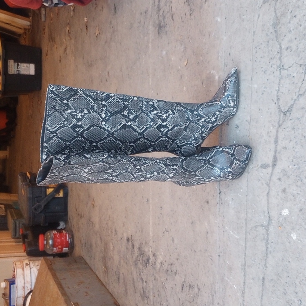 Snake print boots